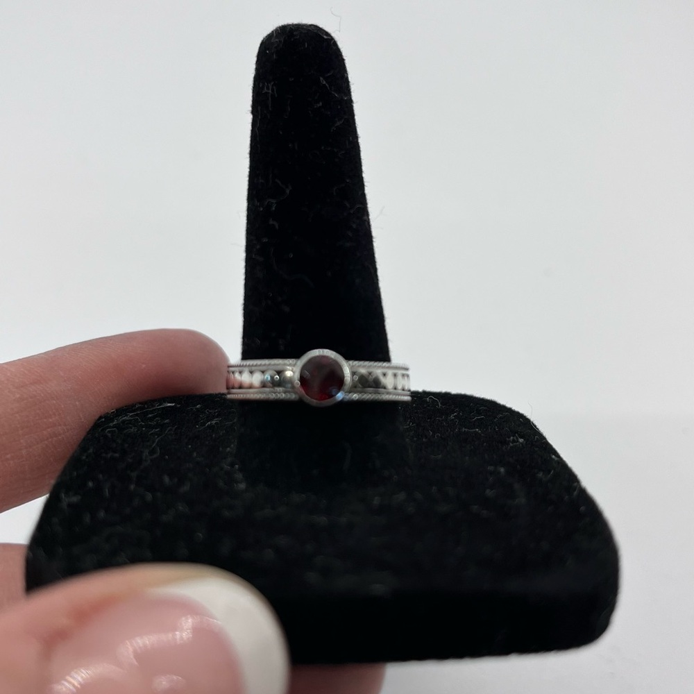 Sterling Silver and Garnet Ring
